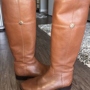 Tory Burch Brown Leather Riding Boots